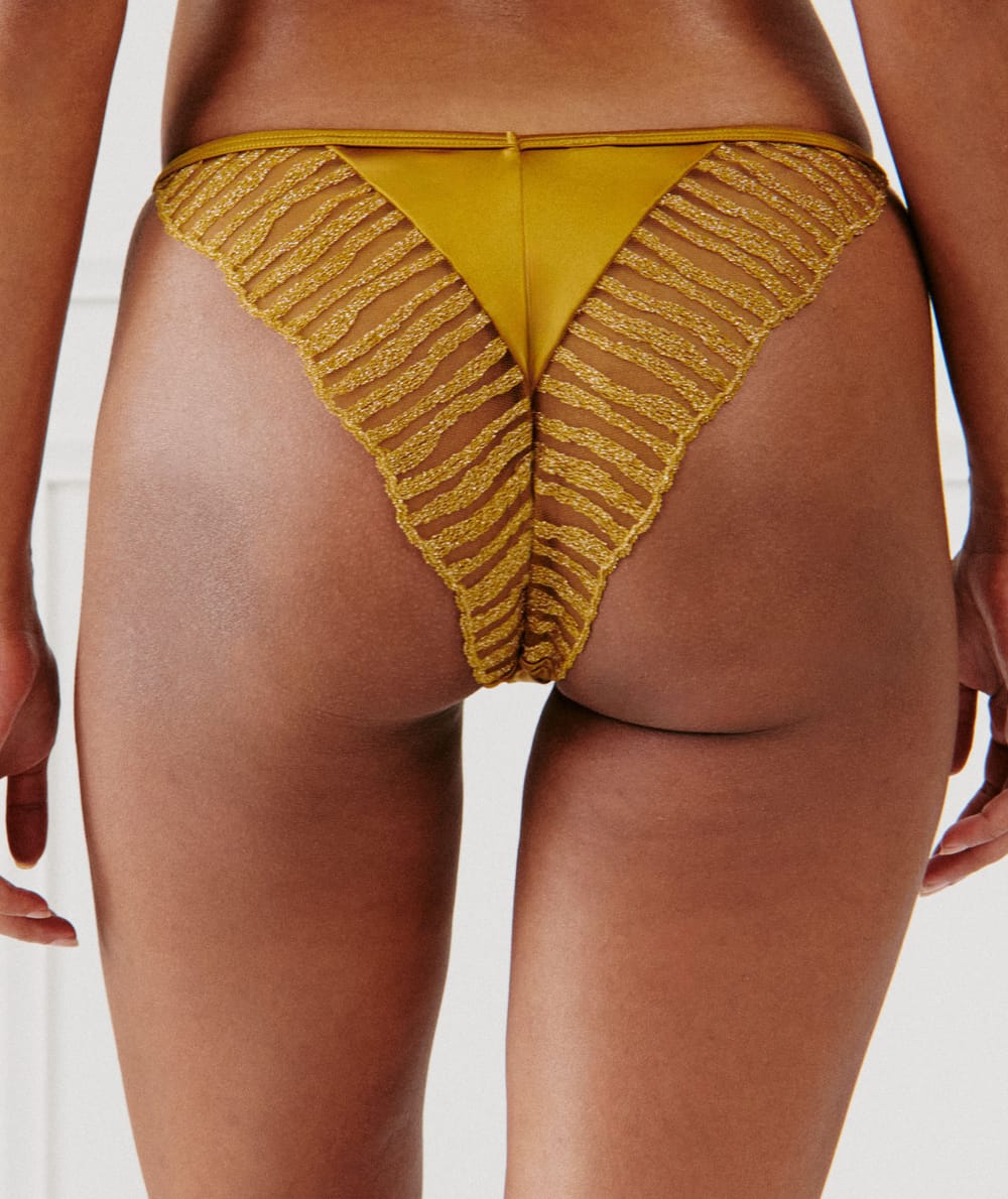 Embroidered microfibre briefs;