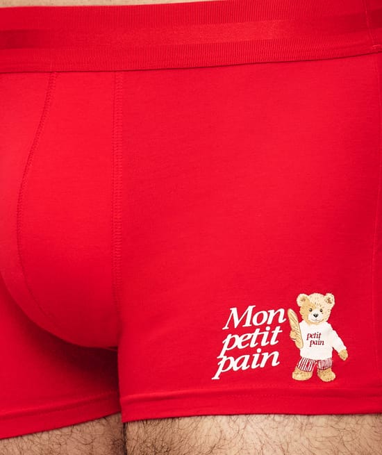 B&oacute;xer de algod&oacute;n con dise&ntilde;o de osito "Mon petit pain;