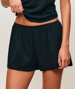 Ribbed jersey shorts - black;