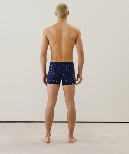 Patterned cotton boxer shorts;