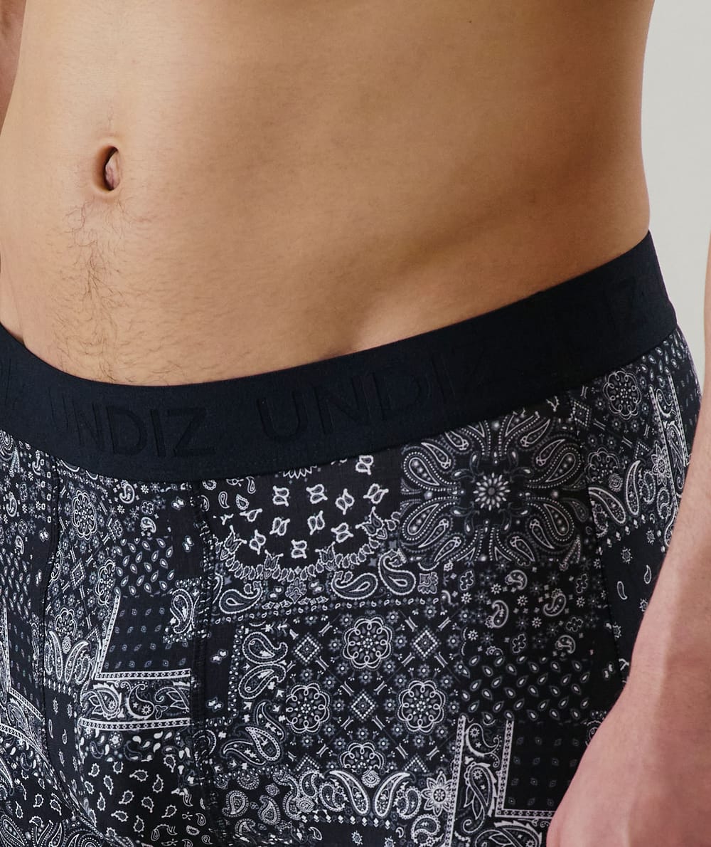 Cotton boxer shorts with pattern;