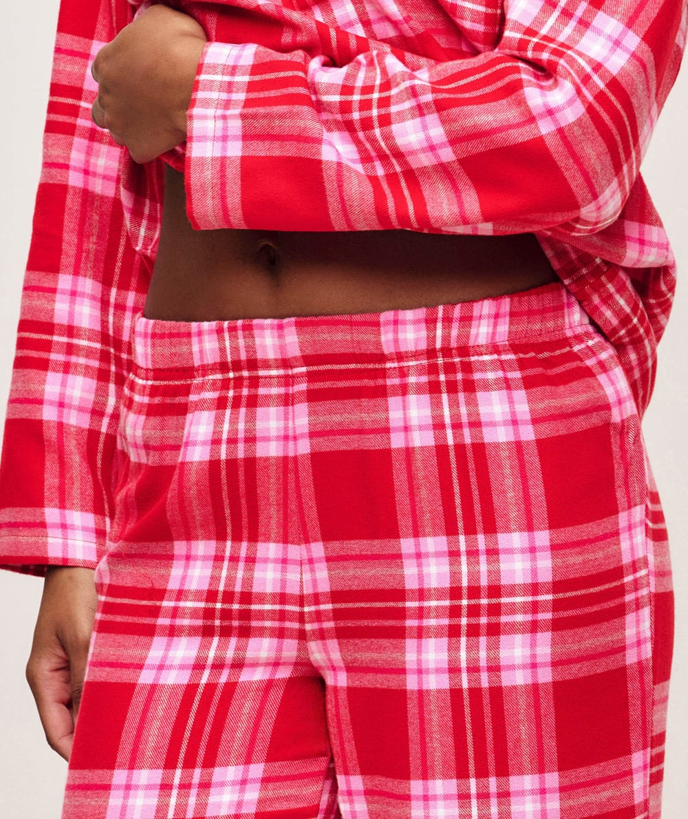 Ensemble de pyjama à carreaux en flanelle;