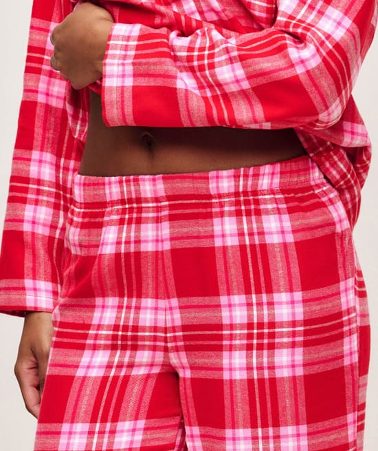 Ensemble de pyjama à carreaux en flanelle;