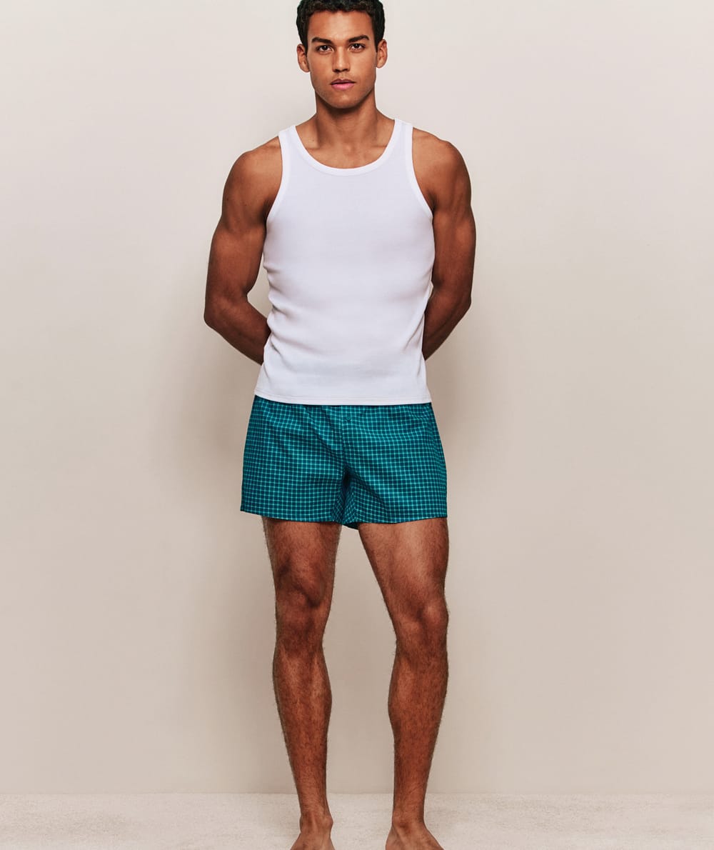 Checked Boxer Shorts;