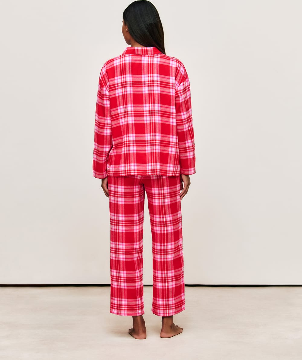 Ensemble de pyjama à carreaux en flanelle;