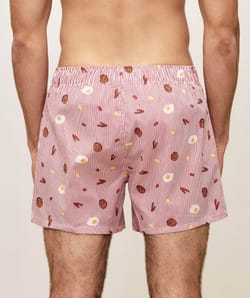 Cotton boxer shorts with foodie patterns;
