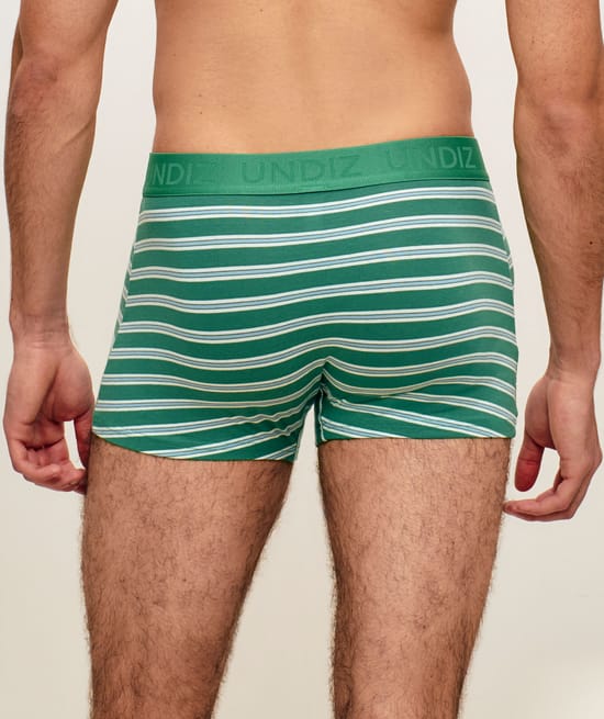 Boxer en coton &agrave; rayures;