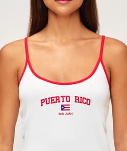 Thin strap jersey tank top 'Puerto Rico';