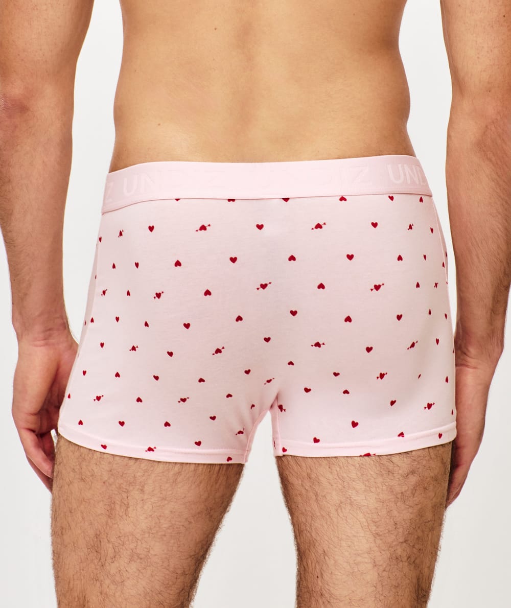 Cotton boxer with heart print;