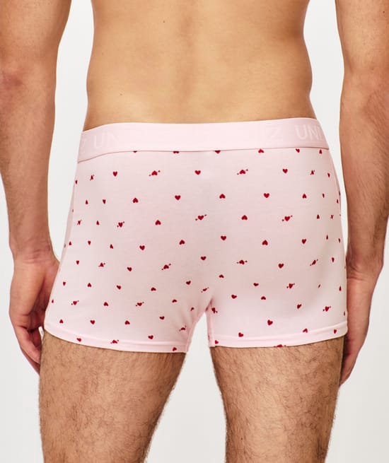 Cotton boxer with heart print;