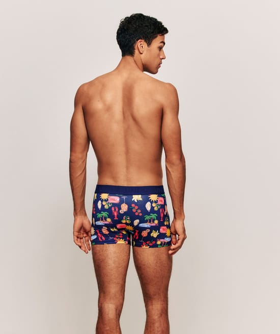 Boxer en coton à motifs;