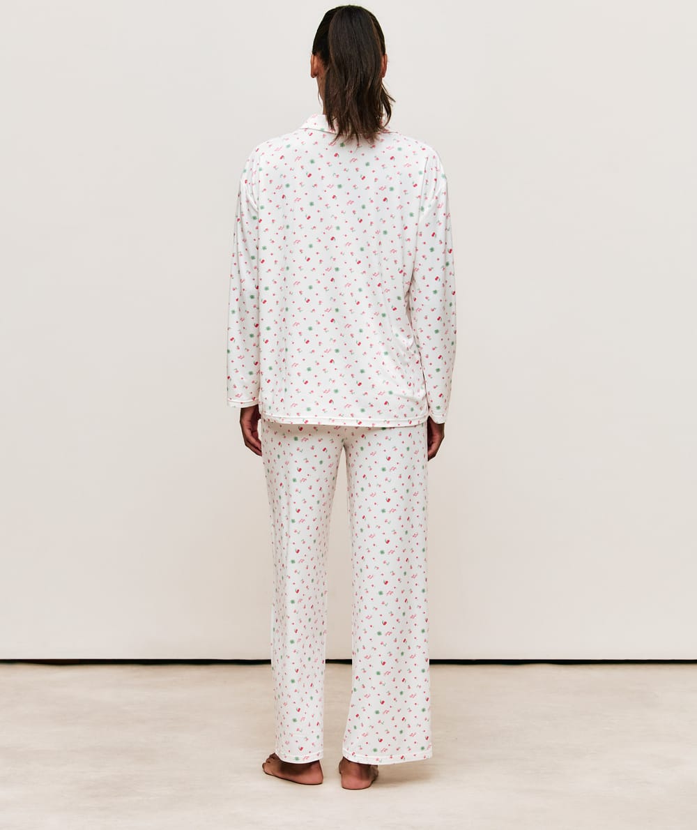Patterned jersey pajama set;