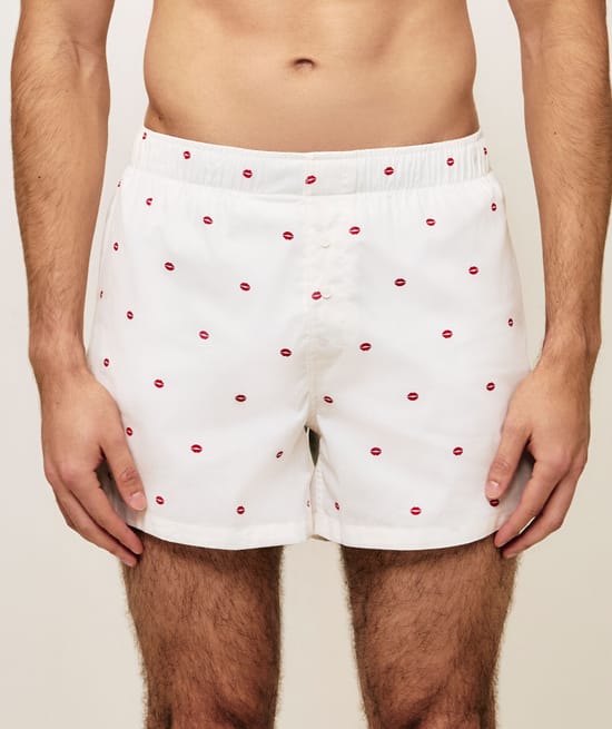 Patterned cotton boxers;