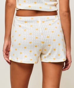 Short in printed pointelle sun;
