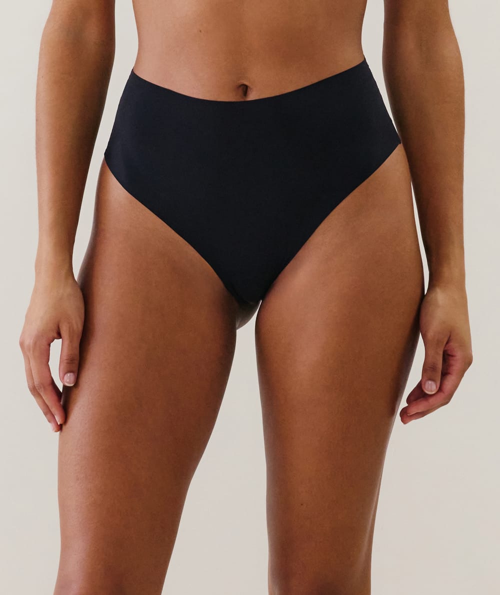String taille haute en microfibre;