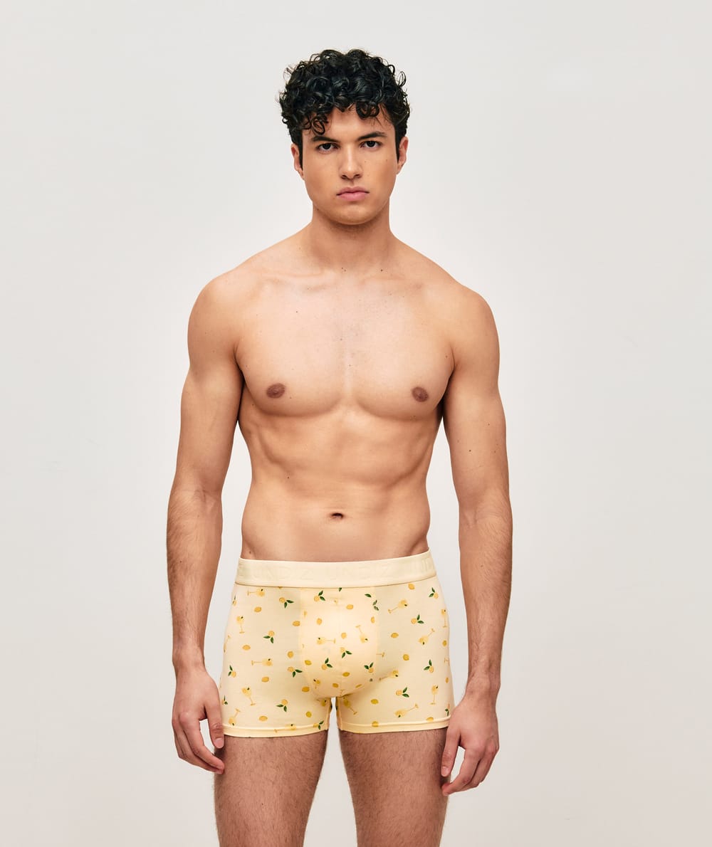 Boxer en coton imprim&eacute; cocktails et citrons;