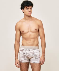 Microfibre boxer shorts with camouflage print;