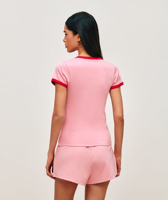 Short en molleton rose;