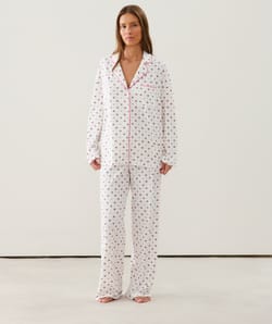 Ribbed jersey shirt with floral patterns;