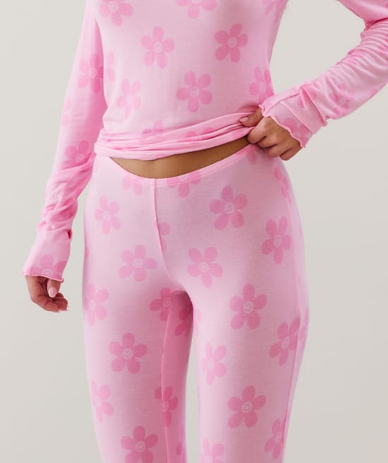 Legging en jersey à motifs rose;
