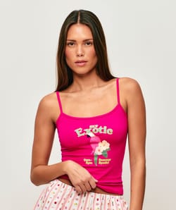 Printed parrot tank top;
