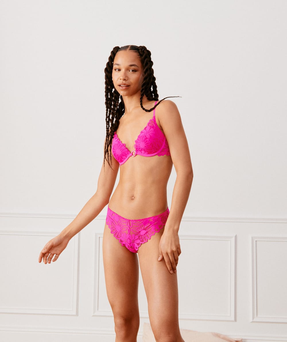 Soutien-gorge push-up en dentelle;