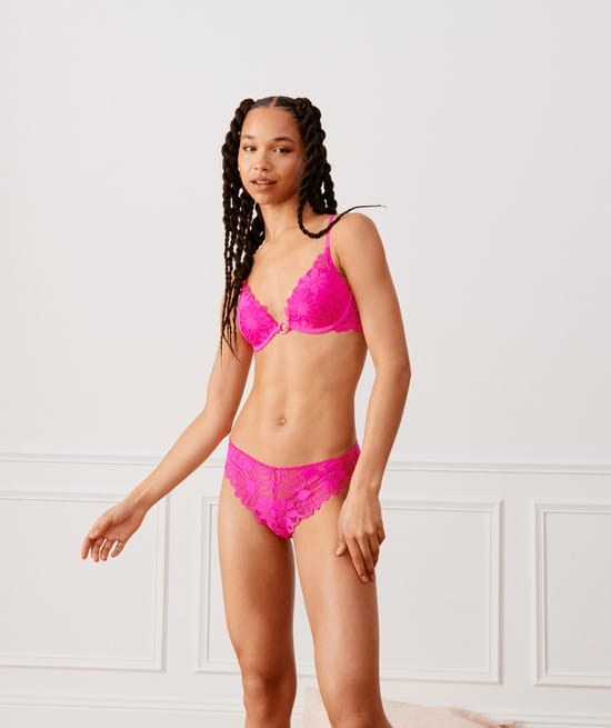 Soutien-gorge push-up en dentelle;