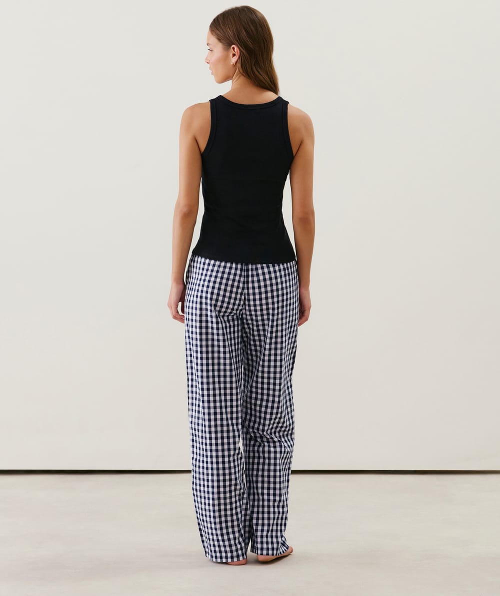 Cotton gingham trousers;