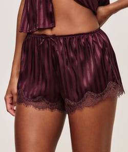 Satin and lace shorts;
