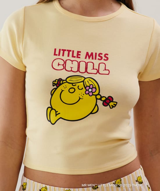 Top court en jersey jaune Little miss Chill;