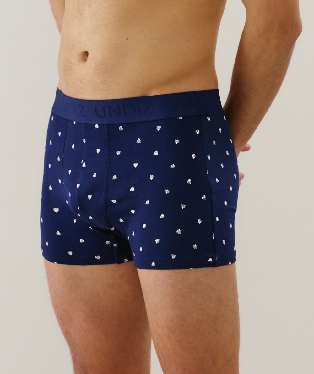 Patterned cotton boxer shorts;
