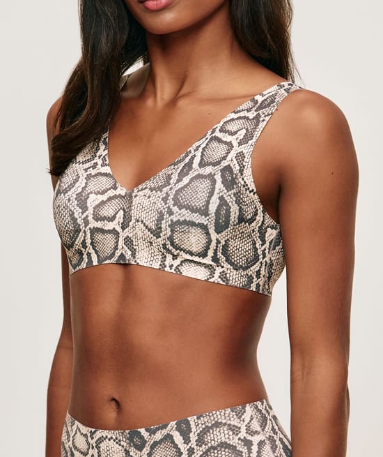 Brassi&egrave;re microfibre sans coutures motif serpent;