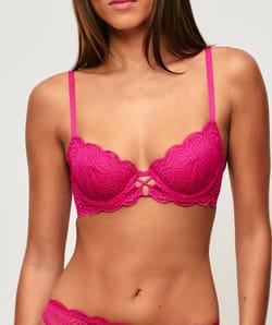Lace balconette bra;