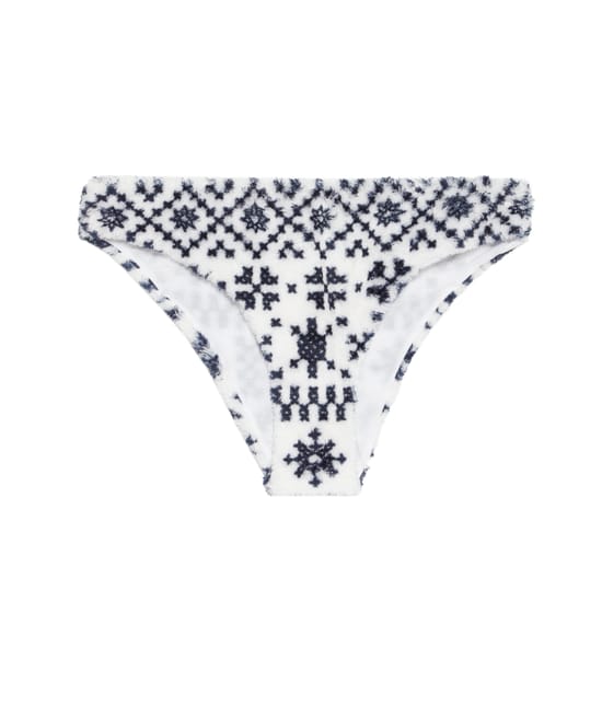 Christmas-patterned fleece briefs;