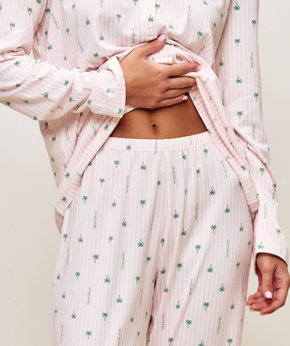 Patterned jersey pyjama set;