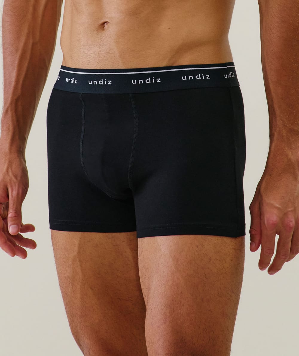 Cotton boxer shorts with the phrase &ldquo;homme capable&rdquo; (capable man);