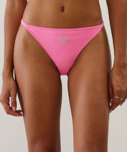 Microfibre and lace thong;