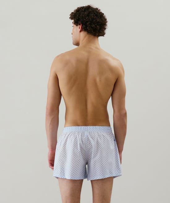 Checked boxer shorts;