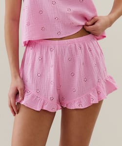 Short en coton avec broderies;