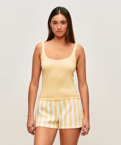 Ribbed jersey tank top;