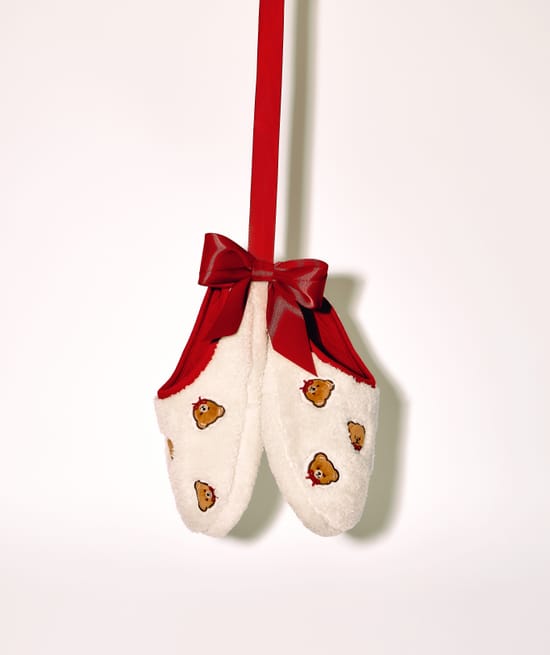 Chaussons en sherpa oursons;