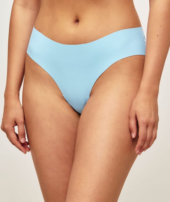 Culotte cheeky en microfibre et dentelle florale;