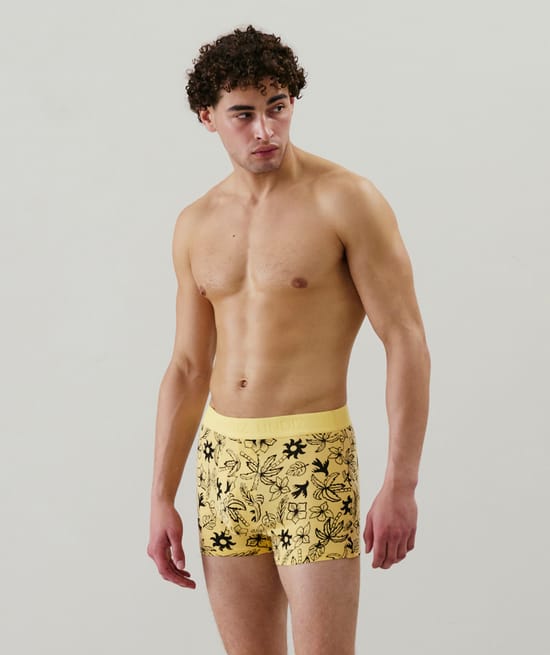 Cotton boxer shorts with pattern;