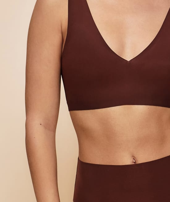 Seamless microfiber sports bra;