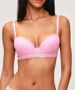 Lace floral plunge bra;