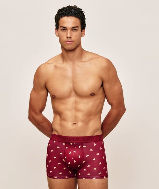 Boxer en microfibre imprim&eacute; croissant;