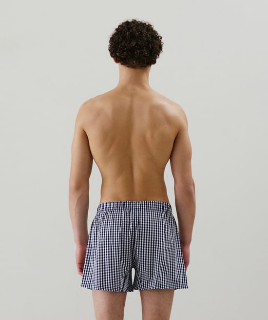 Checked boxer shorts;
