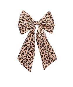 Barette nœud satin léopard;