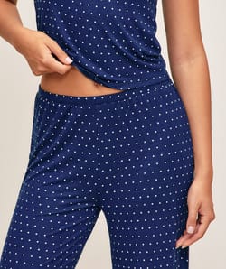Polka dot jersey pants;