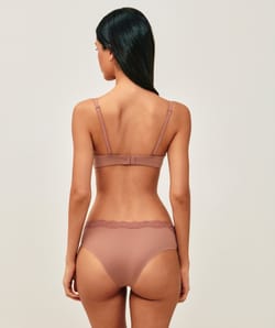 Shorty en microfibre et dentelle;